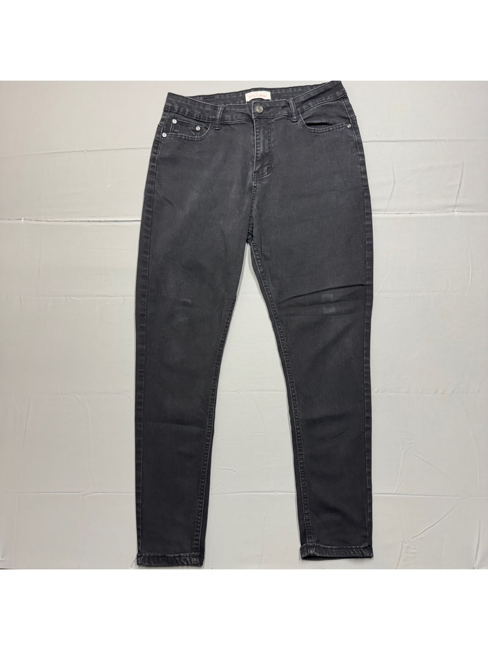 RED Bottoms Women Juniors Skinny Jeans Stretch Denim Size 15 Faded Black Slim